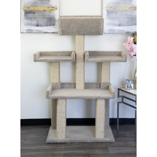 Gray carpet cat tree sale